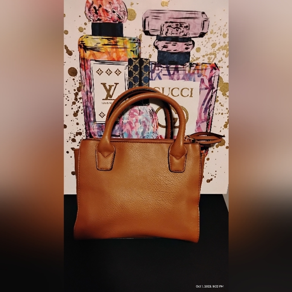 Christian Siriano Brown Leather Satchel - Picture 2 of 5